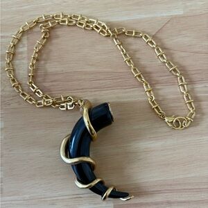 Tory Burch Black Horn Serpent Necklace